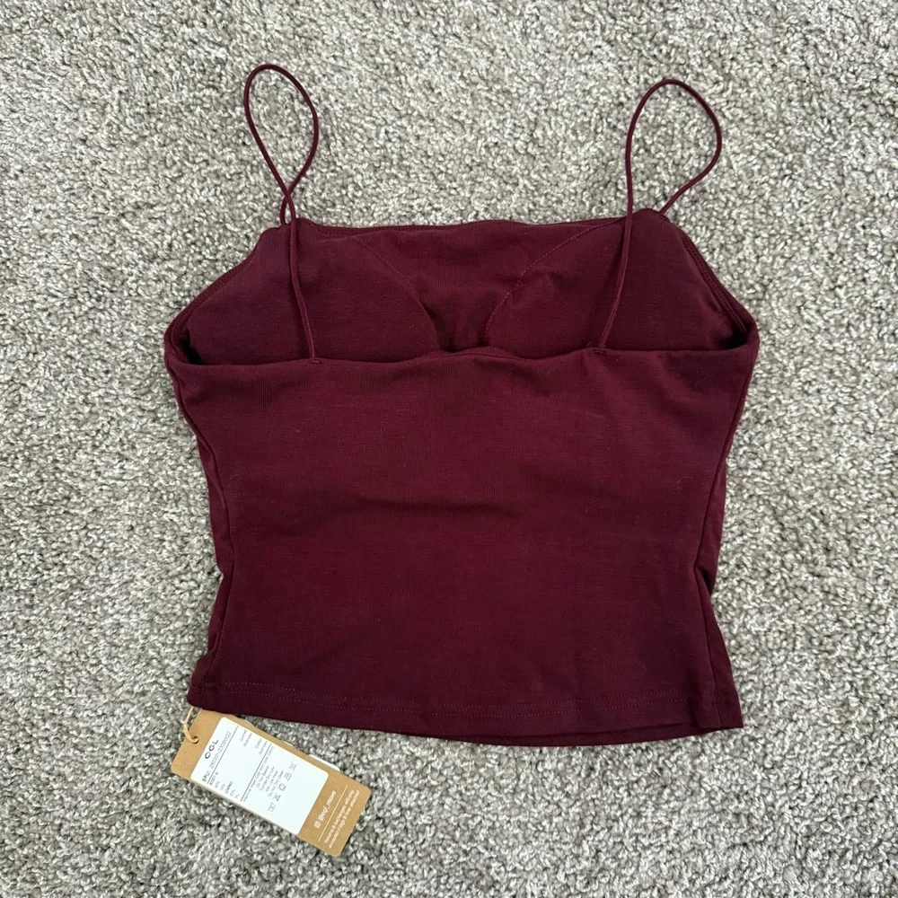 NWT OGL Essential Spaghetti Strap Cropped Airy Brami Tank Top Sz S Built in Bra - Picture 3 of 6